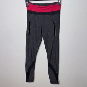 Lululemon Inspired Leggings In Grey & Pink Color Size 2